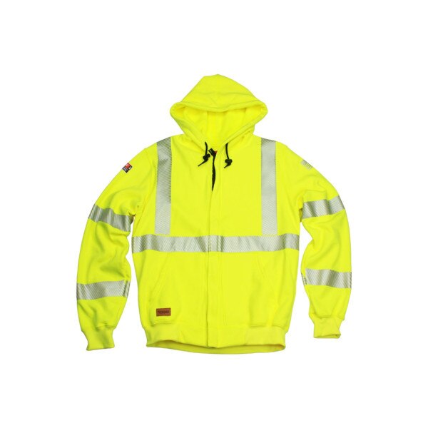 TECGEN FR Hi-Vis Zip Hoodie in Hi-Vis Yellow